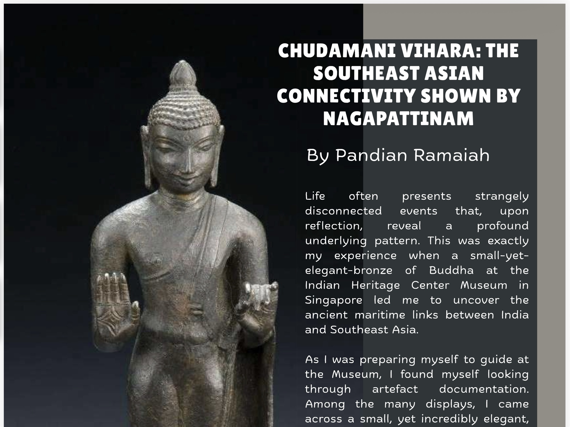 My article on Chudamani Vihara in Unicorn